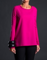 Camiseta fucsia crepe punto