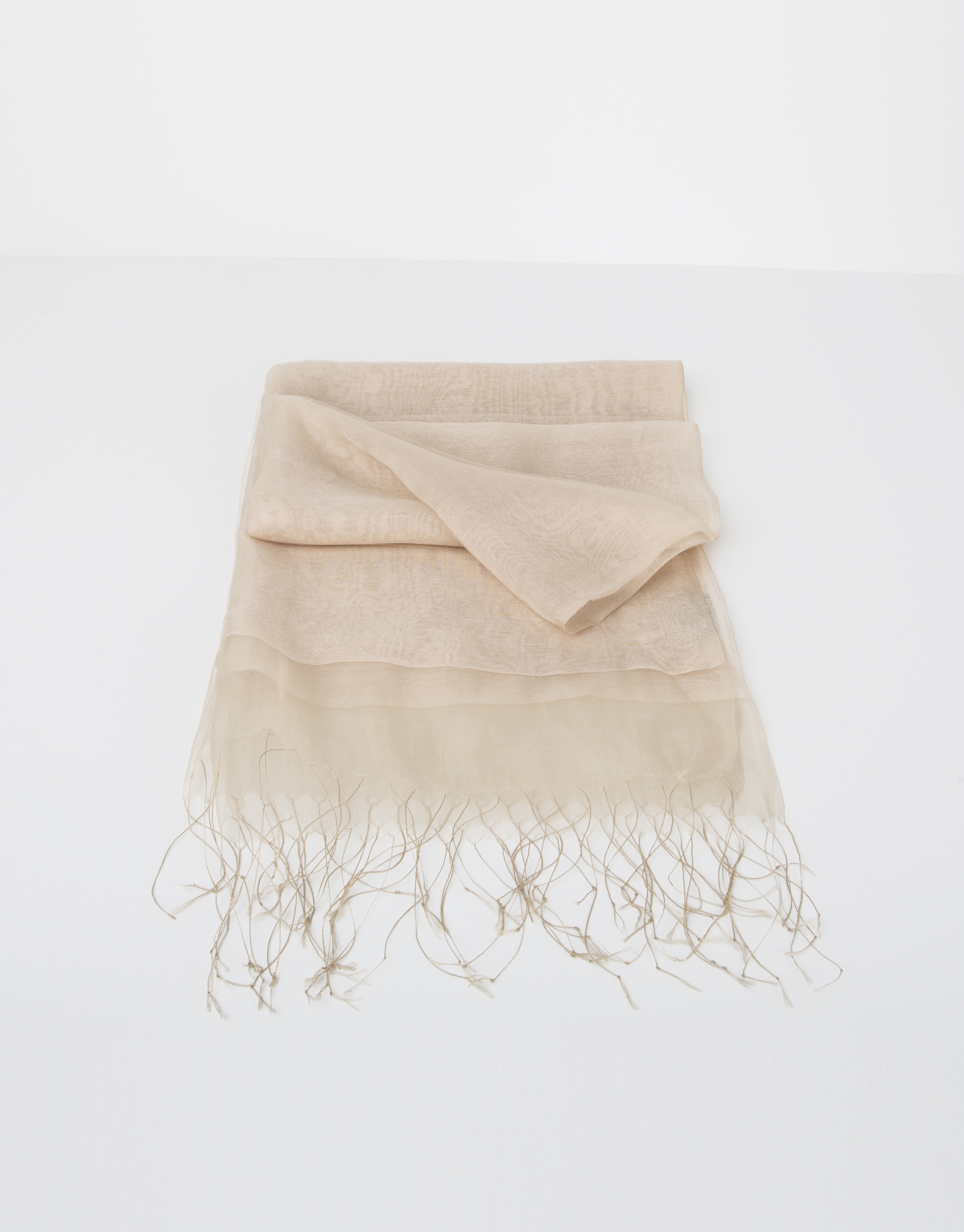 Foulard liso seda beige