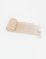 Foulard liso seda beige