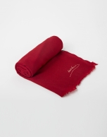 Foulard lana liso rojo