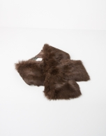 Brown fur collar scarf