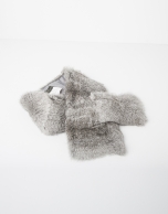 Grey fur collar scarf