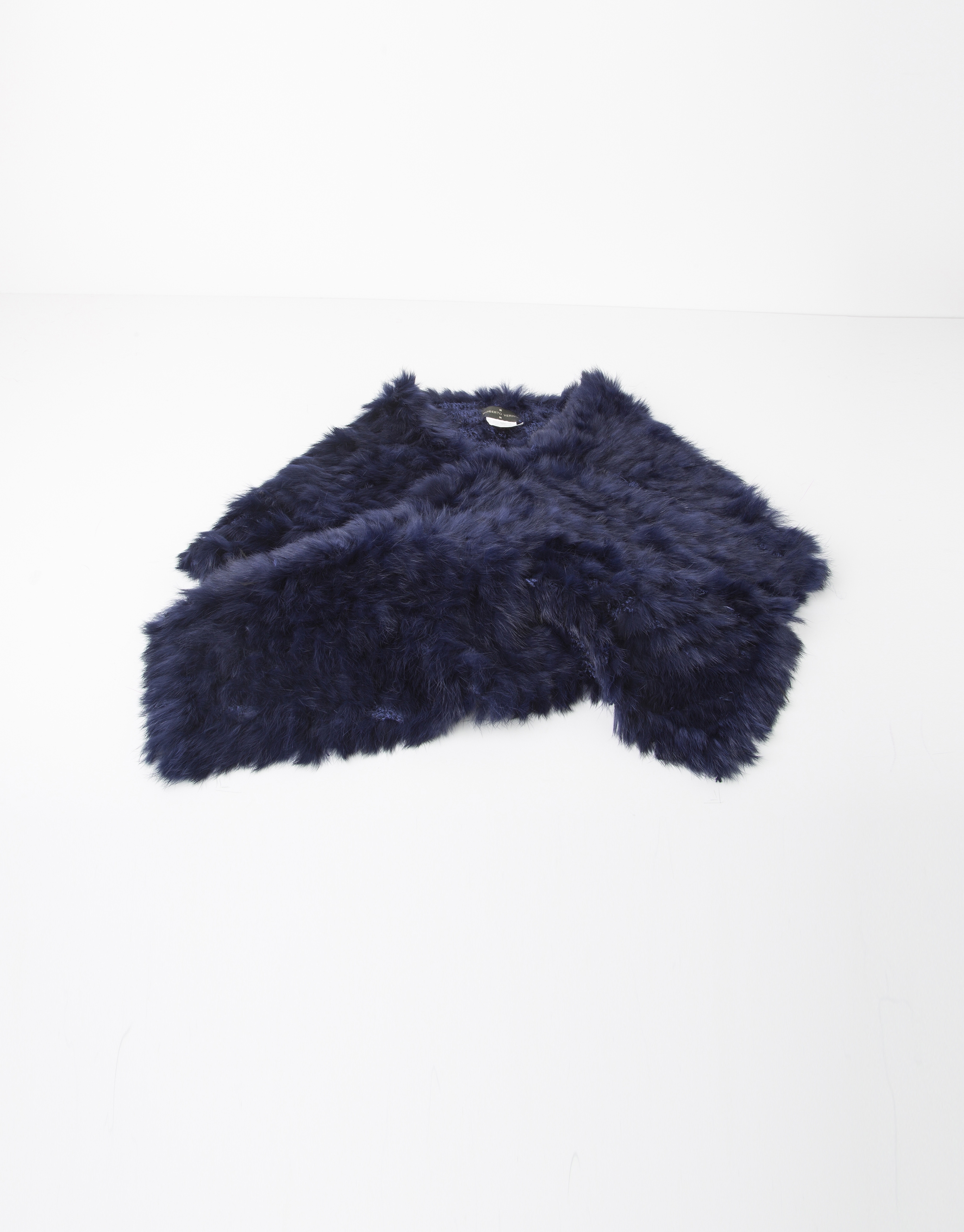 Blue fur collar