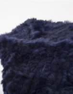 Blue fur collar