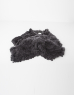 Grey fur collar scarf