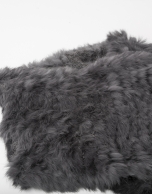 Grey fur collar scarf