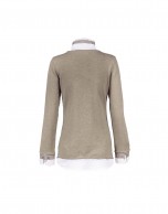 2 en 1: camisa blanca camiseta punto beige