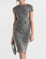 Vestido trabillas gris