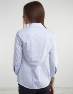 Blue striped, long sleeve shirt