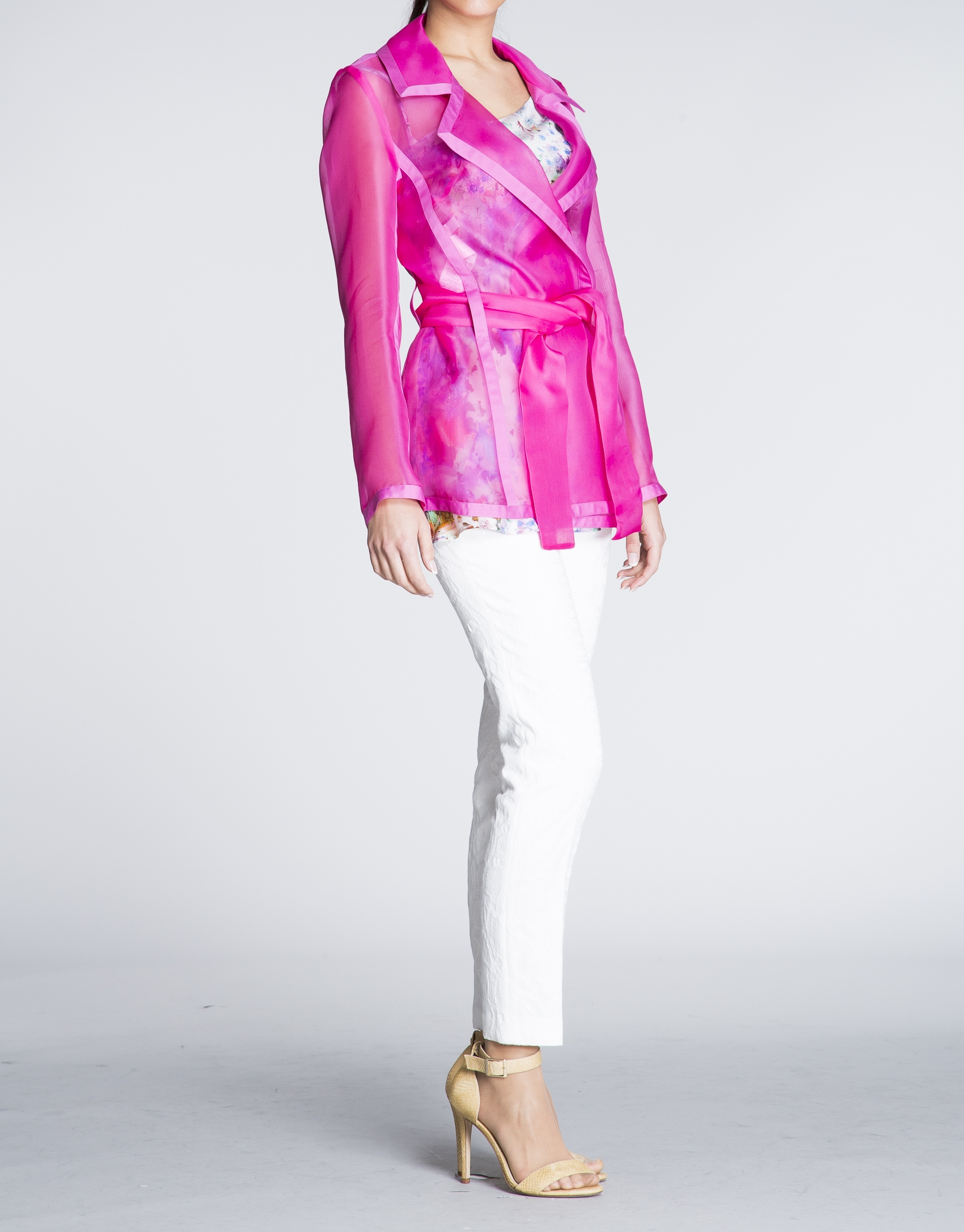 Coral transparent light jacket