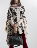 Floral print poncho