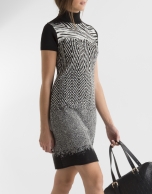 Zebra print dress with turtle neck