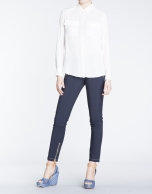 White long sleeve shirt with front pockets