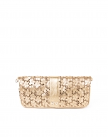 Gold die cut leather clutch bag