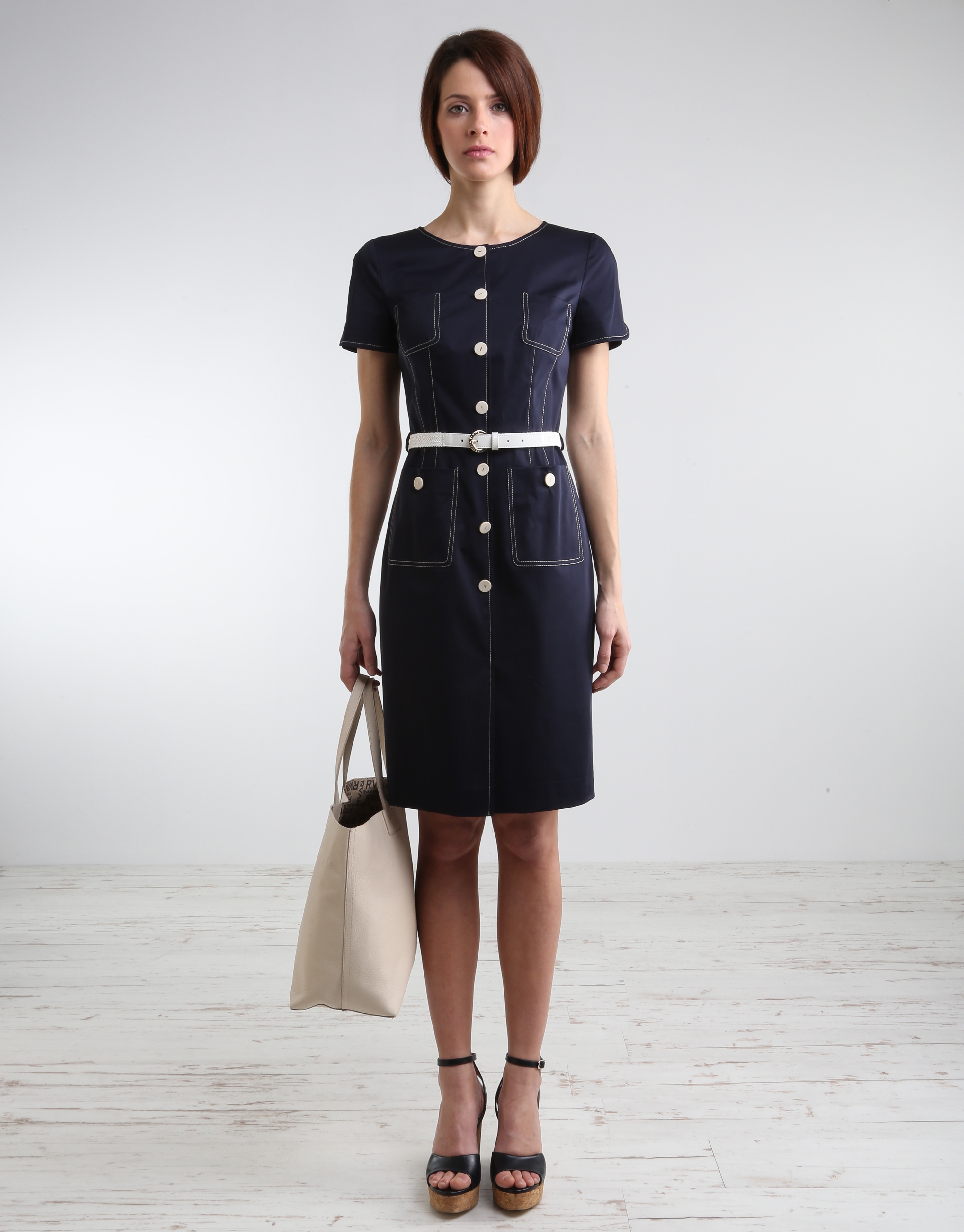 Navy blue short sleeved dress