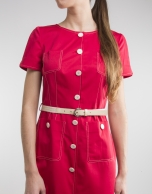 Red short sleeved dress