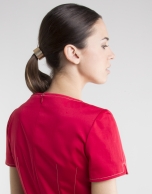 Red short sleeved dress