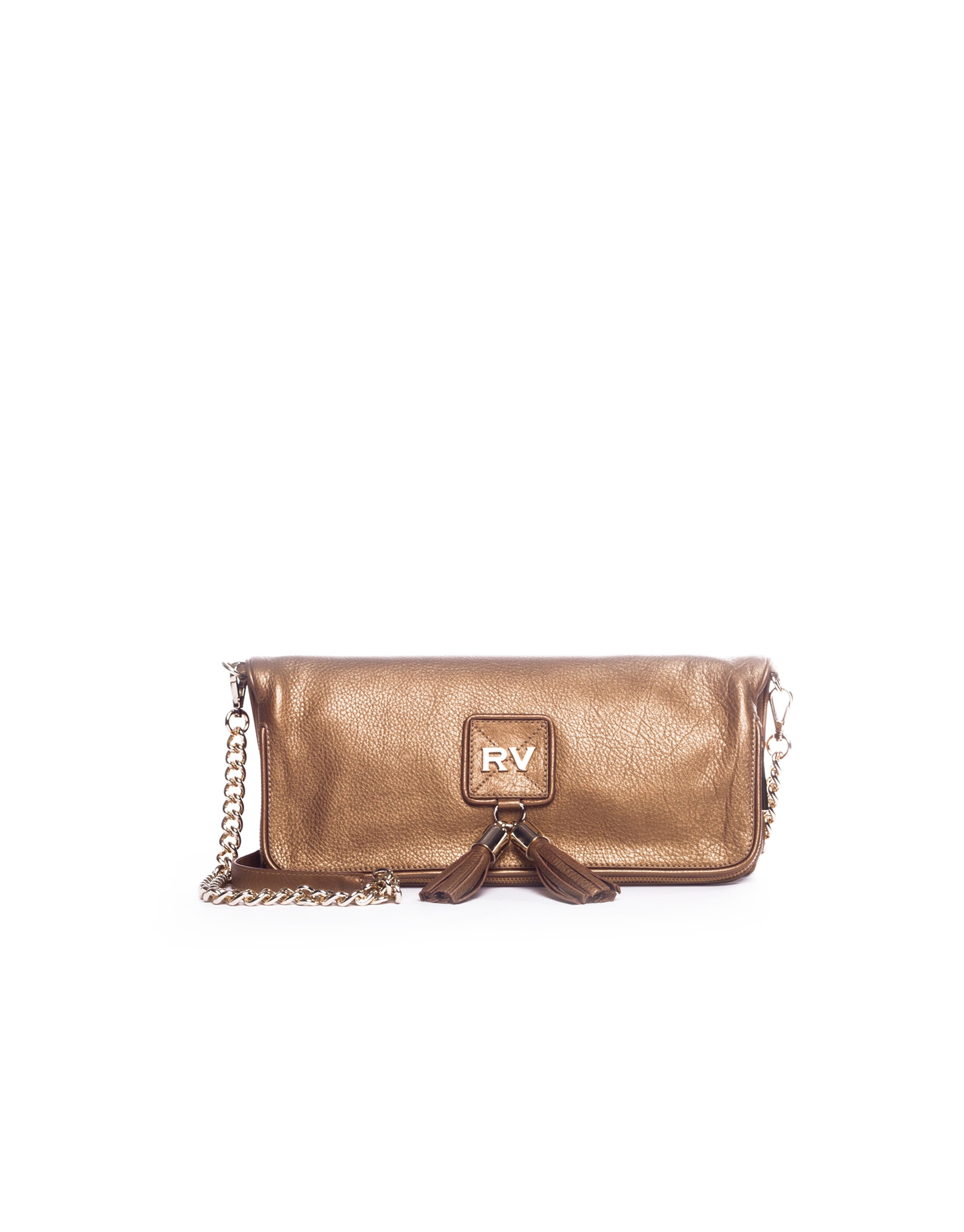 MARTINA DORADO: Folding leather clutch bag