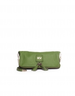 MARTINA VERDE: Folding leather clutch bag