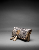 Gold leather baroque brocade Martina Bag