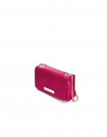 SAMBA FUCSIA: Distressed leather bag with flap