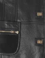 Black lambskin three quarter jacket 