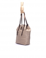 PAULINA:  Raffia and lurex striped tote 