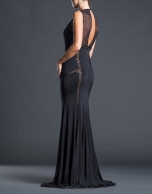 Black skinny dress with beading