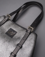 Old silver and mother of pearl Paulina Nacar fabric bag 