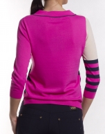 Long sleeve asymmetric striped jersey 