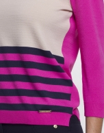 Long sleeve asymmetric striped jersey 