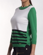 Long sleeve asymmetric striped jersey 