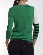 Long sleeve asymmetric striped jersey 