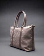 Jacquard Olalla bag with gilded lurex, cowhide and RV  logo 