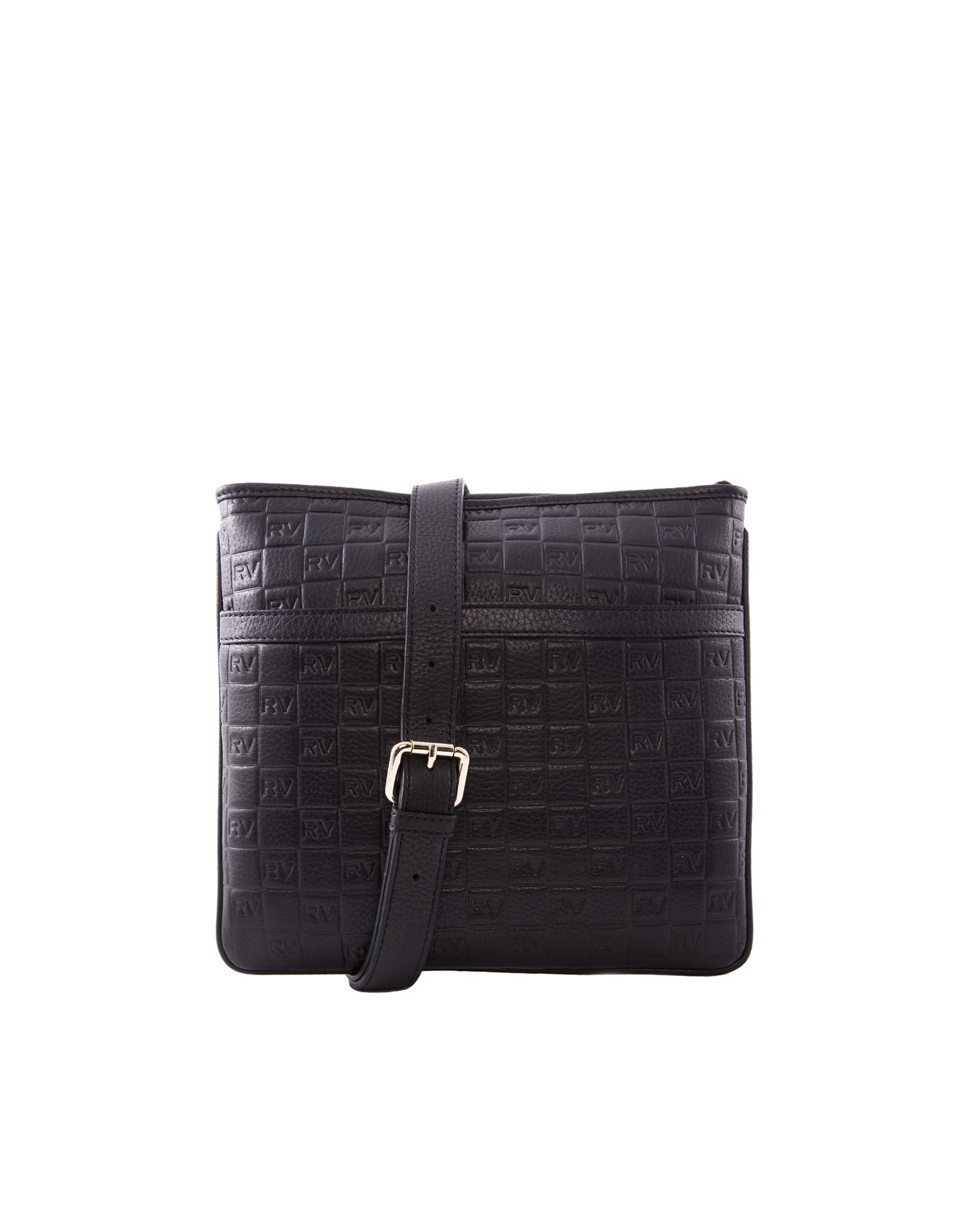 Lara black leather bag with RV logo 