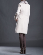 Beige coat with fur collar