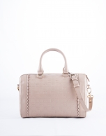 Nude Carmen Onda leather  bowling bag with embossed logo