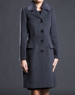 Grey overcoat with fur collar