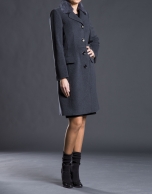 Grey overcoat with fur collar