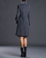 Grey overcoat with fur collar