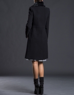 Black overcoat with fur collar