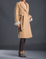 Wool and fox skin coat 