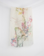 Green floral print scarf