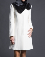 Cream rabbit fur coat