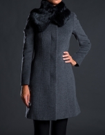 Grey rabbit fur coat