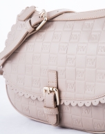 Nude Natalia Onda leather shoulder bag with embossed logo