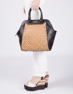 Die cut cowhide satchel 