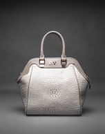 Smooth leather Jude bag with embossed alligator 