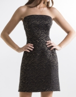 Black strapless dress with gold glitter