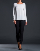 Gray crew neck blouse